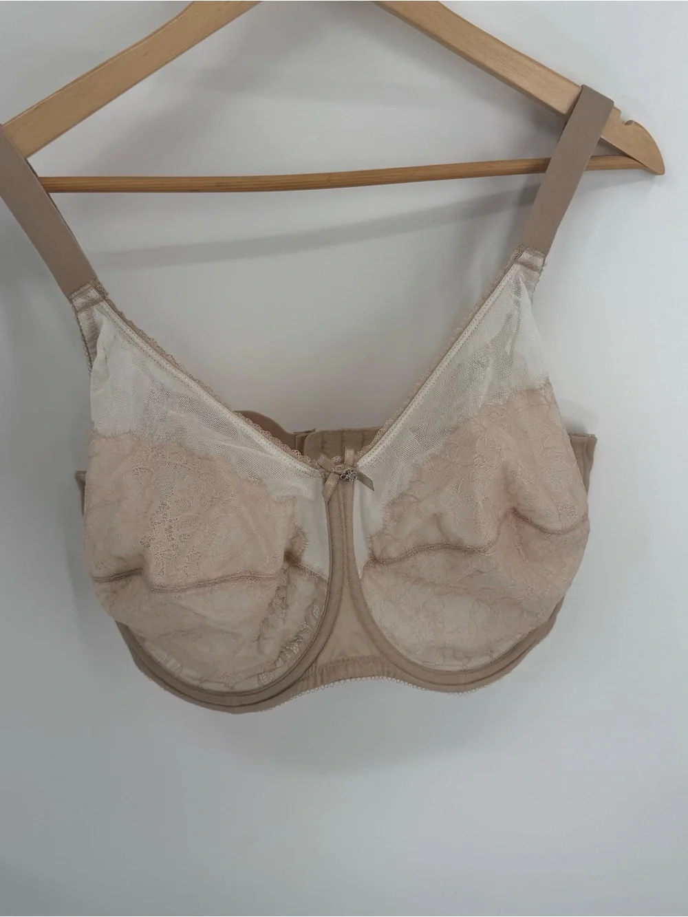 Wacoal 855186 Size 44H Bra Nude Beige Lace Polka Dot Full Coverage underwire - Picture 6 of 6